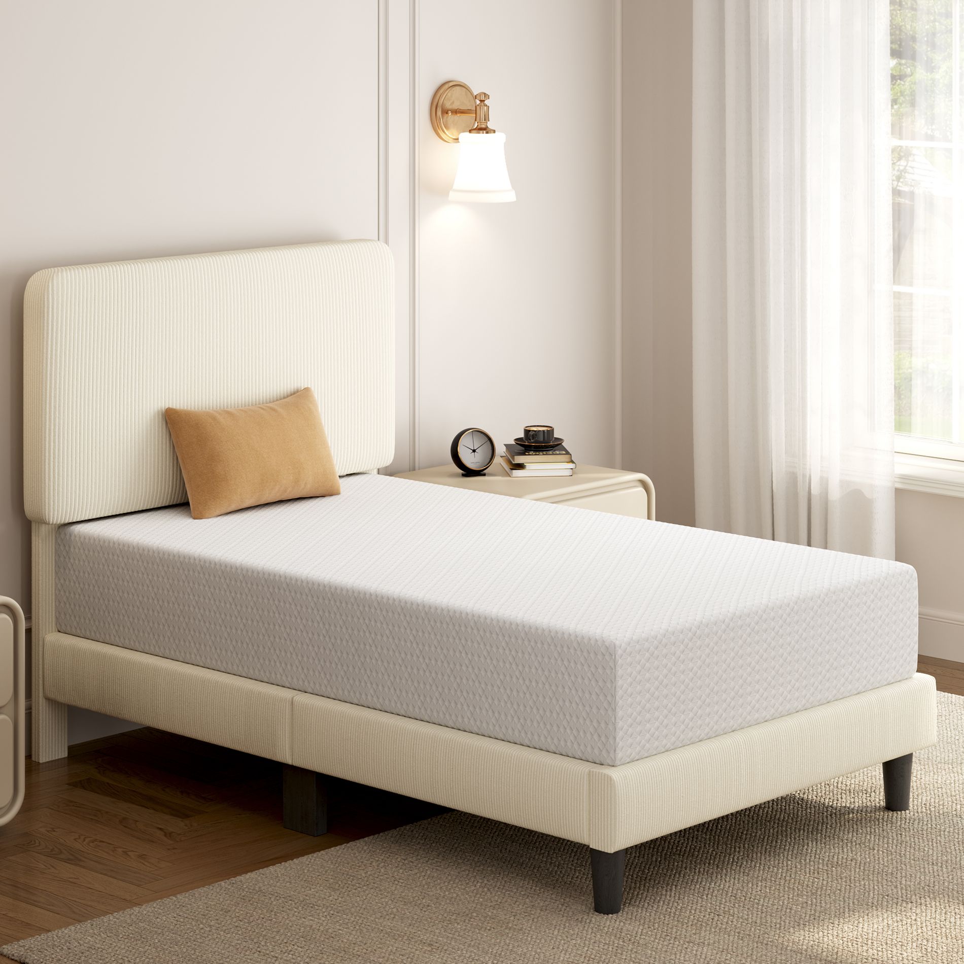 Yaheetech 10" Gel Memory Foam Mattress with Green Tea Scent, Cooling Tech, 3 Foam Layers