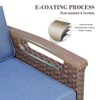 POCASSY Swivel Patio Chairs Swivel Rocker Set of 4, Dark Brown Hand-Brushed Arms 360° Swivel Outdoor Chairs with All Weather Brown Wicker & 4" Cushion - 3 of 4