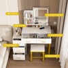 Makeup Vanity with LED Lights 3 Color Modes - Dressing Table with Power Outlet 5 Drawers & Metal Chair Vanity Desk - 3 of 4
