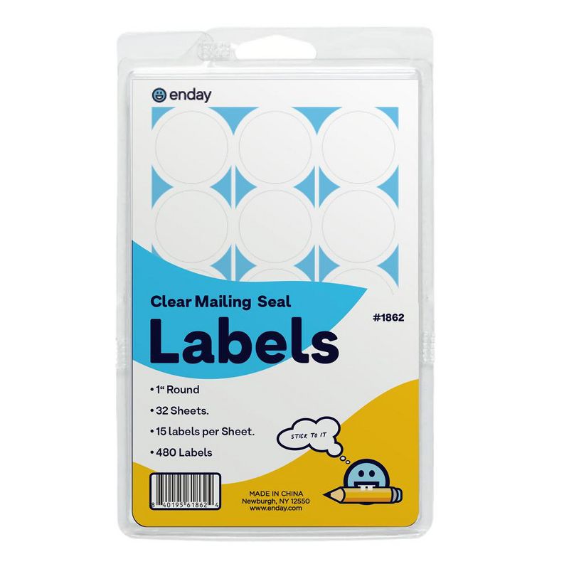 Enday Clear Round Labels, 1 of 2