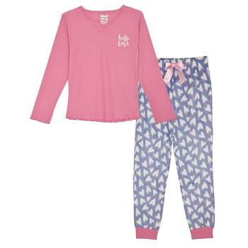 Sleep On It Girls 2-Piece Fleece Pajama Set