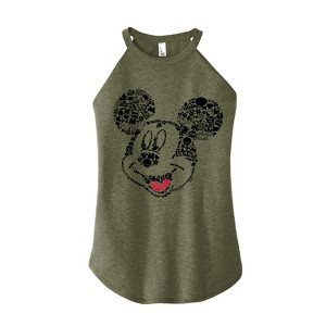 Women's - Disney - Mickey Face Art Graphic High Neck Tank - 1 of 2