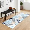 Acekool Washable Area Rug, Modern Floral Leaf Non-Slip Stain Resistant Low Pile Soft Carpet for Living Room Bedroom, Easy Care - 4 of 4