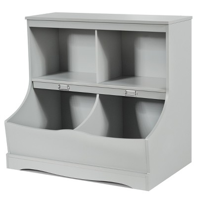 Costway 3-tier Kids Storage Shelf Cubes W/3 Baskets Corner Cabinet  Organizer White : Target