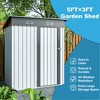 Outdoor Storage Shed Tool Storage Shed Metal Garden Shed with Lockable Doors for Patio Lawn Backyard Trash Cans 5x3ft Roof Design Sheds - 2 of 4
