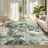 TROPOW Washable Blue Area Rug, Indoor Modern Abstract Non Slip Blue Rugs for Living Room, Low Pile Ultra Thin Throw Carpet - 2 of 4