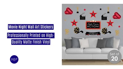 Hollywood Red Carpet Movie Theater Vinyl Wall Decals Set