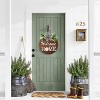 Attop Rustic Interchangeable Welcome Sign with 14 Season Icons - 12" Round Wood Wreath for Front Doors, All Holiday Farmhouse Porch Decor - 2 of 4
