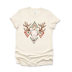 Simply Sage Market Women's Christmas Bull Short Sleeve Graphic Tee - 1 of 4