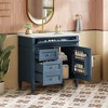Akoasm 36 in. W Modern Single Sink Bathroom Vanity with 2 Drawers and a Tip-out Drawer-Indigo Blue - 4 of 4