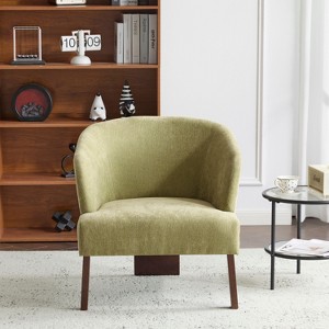 NicBex Mid-Century Modern Accent Chair, Round Back Lounge Chair with Wooden Legs & Plush Fabric Upholstery for Living Room, Bedroom, Office - 1 of 4