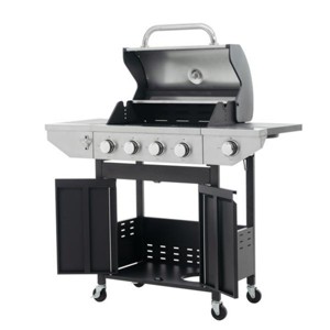SEVOBAL Grill Cookware 4-Burner Stainless Steel Grill with Side Burner, 42,000 BTU Outdoor BBQ System for Backyard, Camping, Black, 47.2"*17.9"*45.2" - 1 of 4
