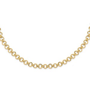 Black Bow Jewelry 9.5mm 14K Yellow Gold Hollow Circle Link Chain Necklace, 18 Inch - 1 of 4