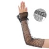 INSPIRE CHIC Women's Long Polka Point Bowknot Lace Pleated Fingerness Arm Sleeves Gloves 1 Pair - 3 of 4