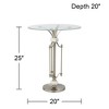 Studio 55D Monique Modern Metal Round Accent Table 20" Wide Brushed Nickel Clear Glass Tray Marble Accents for Living Room Bedroom Bedside Entryway - 4 of 4