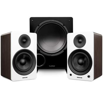 Fluance Ai61 Powered 6.5" Stereo Bookshelf Speakers, DB10 10" Powered Subwoofer, 15ft RCA Subwoofer Cable