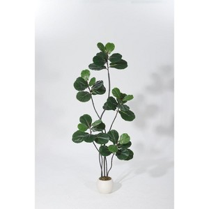 Artificial Fiddle Leaf Fig Tree with White Planter for Home Decor, Office, Living Room,Tall Artificial Plants Faux Tree for House Décor - 1 of 1