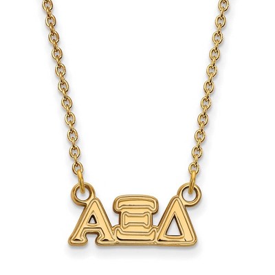 Black Bow Jewelry 14k Yellow Gold Plated Sterling Silver Alpha Xi Delta Greek Life Necklace 18 Inch