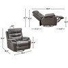 NicBex Recliner Chair Rocking Chair Swivel Chair with 240 Degree with 2 OKIN Motor Sofa Chair Recliner for Living Room - 3 of 4