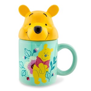 Silver Buffalo Disney Winnie the Pooh Ceramic Mug With Sculpted Topper | Holds 18 Ounces - 1 of 4