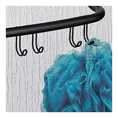 Matte Black Metal Over-the-Door Shower Caddy with Hooks