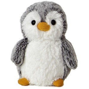 Aurora Small Mini PomPom Penguin Playful Stuffed Animal Gray 6" - 1 of 4