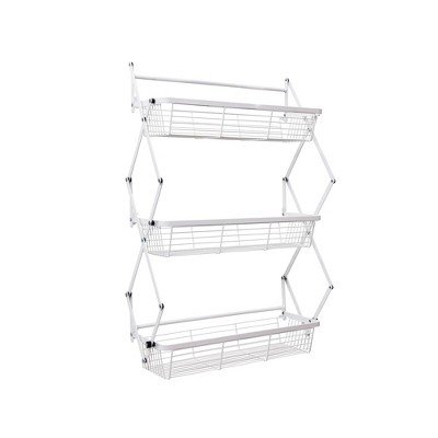 Shoe Mountain Metal Indoor Outdoor Over the Door Hanging Foldable Rack, White