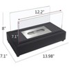 Angel Sar Tabletop Rectangle Fire Pit, Portable Smokeless Bio Ethanol Fireplace with Wind Glass, Realistic Flame for Indoor Outdoor Decor - 3 of 4