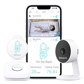 Sense-U Smart Baby Monitor 3 + Video Monitor - Tracks Child's Body Movement, Rollover & Temperature