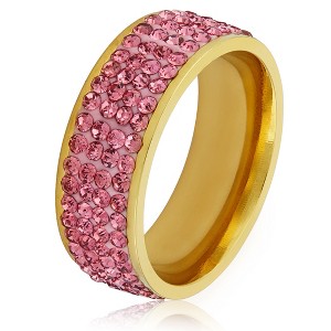 West Coast Jewelry Women's Crystal Stones Gold Plated Steel Ring - 1 of 4