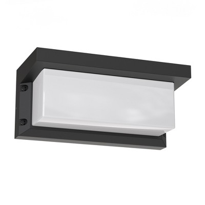 DORESshop 30-Watt Black Rectangle Integrated LED Indoor/Outdoor Wall Sconce Light Fixtures, 3000K Soft White