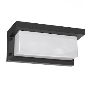 DORESshop 30-Watt Black Rectangle Integrated LED Indoor/Outdoor Wall Sconce Light Fixtures, 3000K Soft White - 1 of 4