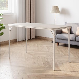 Whizmax Folding Table, Portable Folding Card Rectangle Table with Metal Frame, PU Leather Upholstered Foldable Table, for Dining Room, Living Room - 1 of 4