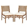 Christopher Knight Home Avery Patio Rustic Acacia Wood Dining Chair with Wicker Woven Backrest and Cushion - 2 of 4