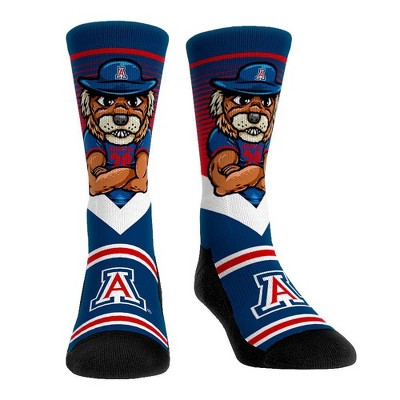 NCAA Arizona Wildcats Adult Mascot Showdown Crew Socks - L/XL