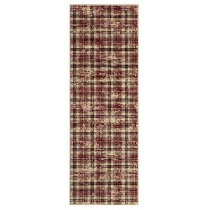Machine Washable Indoor Modern Geometric Area Rugs Soft Low Pile Mat with Small Checkered Print - 1 of 4
