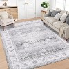 Washable Runner Rug with Floral Pattern, Non-Slip Low Pile Carpet for Hallway Kitchen Laundry, Ultra Soft Foldable Indoor Mat - 2 of 4