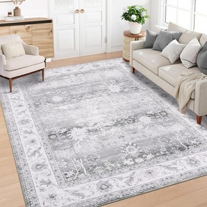 Washable Kitchen Rug, Soft Non-Slip Floral Runner for Hallway, Entryway, Laundry, Bathroom - 1 of 4
