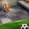 Gulches Plastic Interlocking Deck Tiles,44 Pack Patio Deck Tiles,12"x12" Square Waterproof Outdoor All Weather Use,Dark Gray - 4 of 4