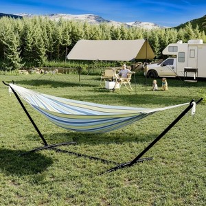 Jojoka 2-Person Heavy Duty Hammock with Space Saving Steel Stand,450lb Capacity,Double Hammock Portable for Garden - 1 of 4