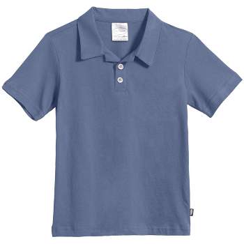 City Threads USA-Made Soft Cotton Boys Jersey 2-Button Short Sleeve Polo Shirt