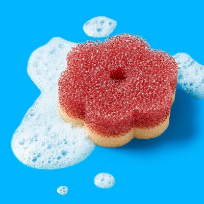 Double-Sided Temperature Sensitive Scrubber with Sponge - Flower - up&up™