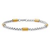 Steeltime 24" and 8.5" Men's two tone stainless steel bar & box chain set. Color Option: Silver, Black - 3 of 4