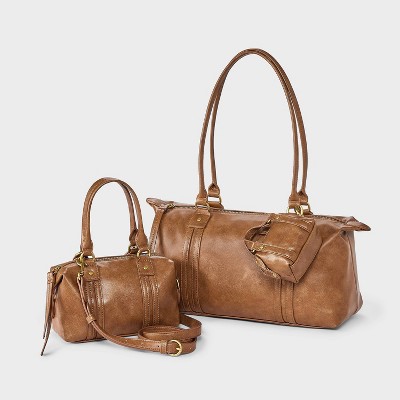 Universal Thread Faux Leather Distressed Small Satchel Crossbody Bag - Universal Thread™ Copper — фото 6
