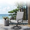 Captiva Designs 9pc Outdoor Slat-top Square Metal Dining Table and Gray Sling Swivel Chairs - 4 of 4