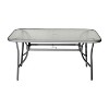 Emma and Oliver Rectangular Tempered Glass Top Patio Table with Umbrella Hole and Black Steel Tube Frame - 3 of 4