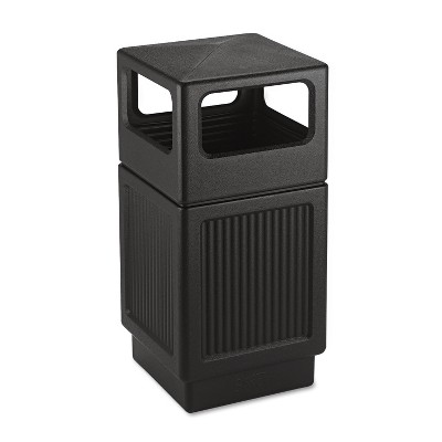 Safco Canmeleon Side-Open Receptacle Square Polyethylene 38gal Textured Black 9476BL