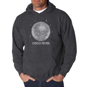 LA Pop Art Men's Word Art Hooded Sweatshirt - Disco Ball - 1 of 4