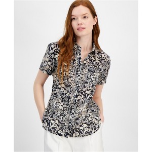 Tommy Hilfiger Womens Paisley Floral Button Up Shirt - 1 of 1