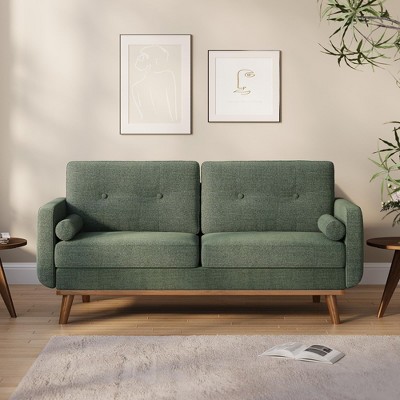 64" Loveseat Sofa, Mid Century Modern Couch Comfy Love Seat Couches for Living Room